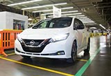 全新日產(chǎn)聆風(fēng)電動(dòng)車在美下線 明年1月上市