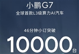 AI汽车！小鹏G7仅46分钟小订破10000台