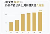 极石汽车6月交付1259台 实现月销量六连涨