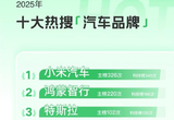 2025年十大热搜汽车品牌公布：小米汽车第一
