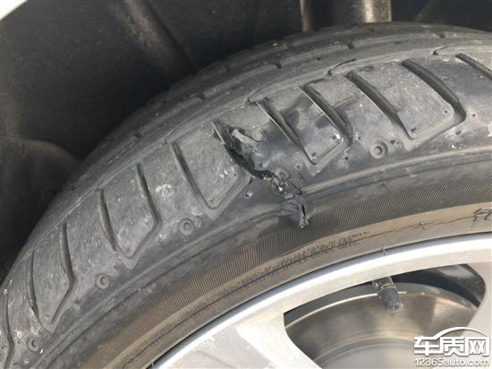 一汽大众速腾新车韩泰轮胎突然爆胎