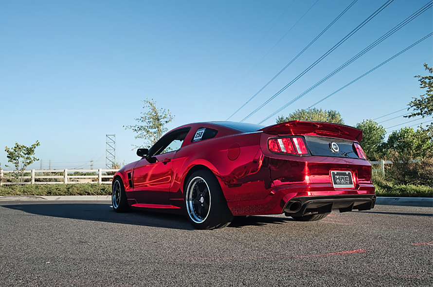 亮骚大红镀铬福特野马gt500改装欣赏